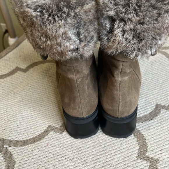 AQUATALIA BY MARVIN K BRASS WEATHERPROOF BROWN SUEDE FAUX FUR lace up boots - Picture 15 of 15